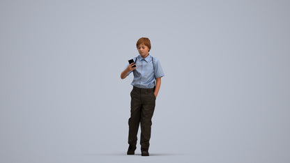scanned 3D boy casual kids, photogrammetry people for Enscape and V-Ray, standing pose render