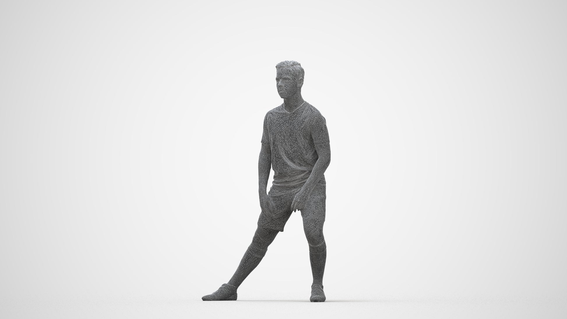 realistic 3D people boy sport, render-ready for V-Ray and Corona, FBX OBJ, wireframe back view