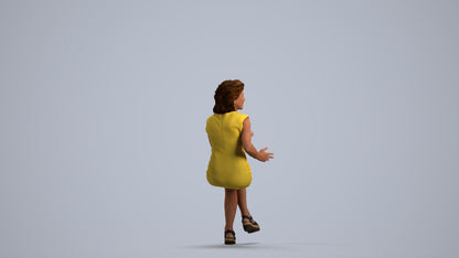 3D scanned woman sitting business, photorealistic archviz people for Enscape and SketchUp, front view render