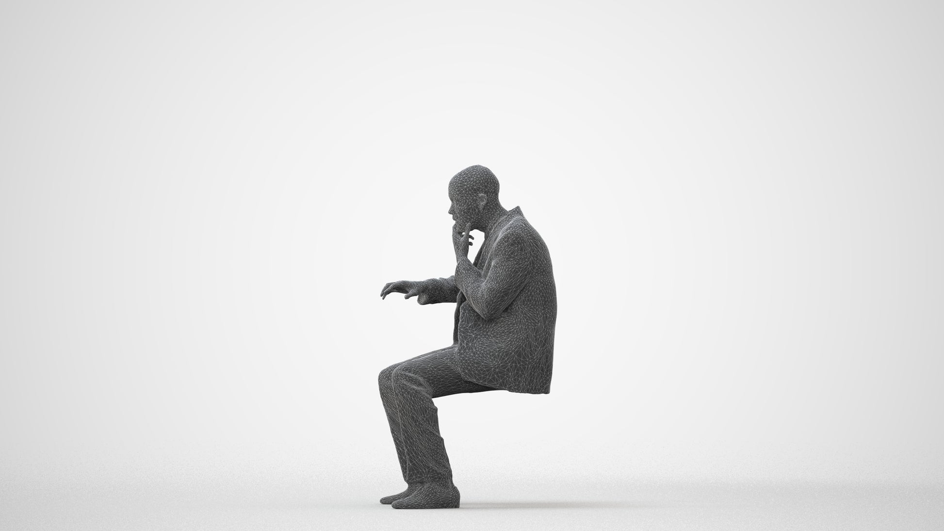 3D people model man business, scanned human for 3ds Max rendering, square thumbnail