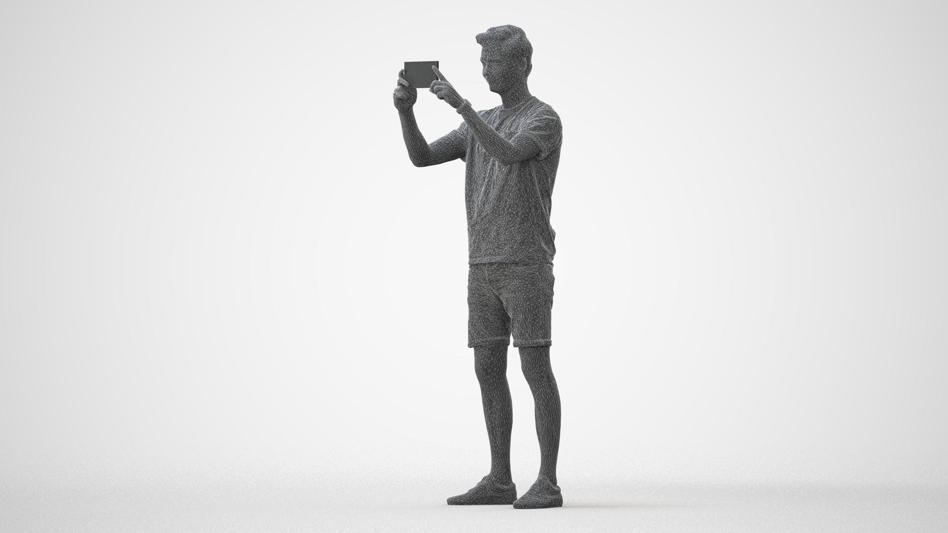 realistic 3D people man casual standing, render-ready for V-Ray and Corona, FBX OBJ, square thumbnail