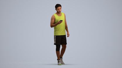 scanned 3D man sport, photogrammetry people for Enscape and V-Ray, standing pose render