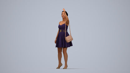 realistic 3D human woman formal formalaffairs, archviz people FBX OBJ for Blender, top-down view render