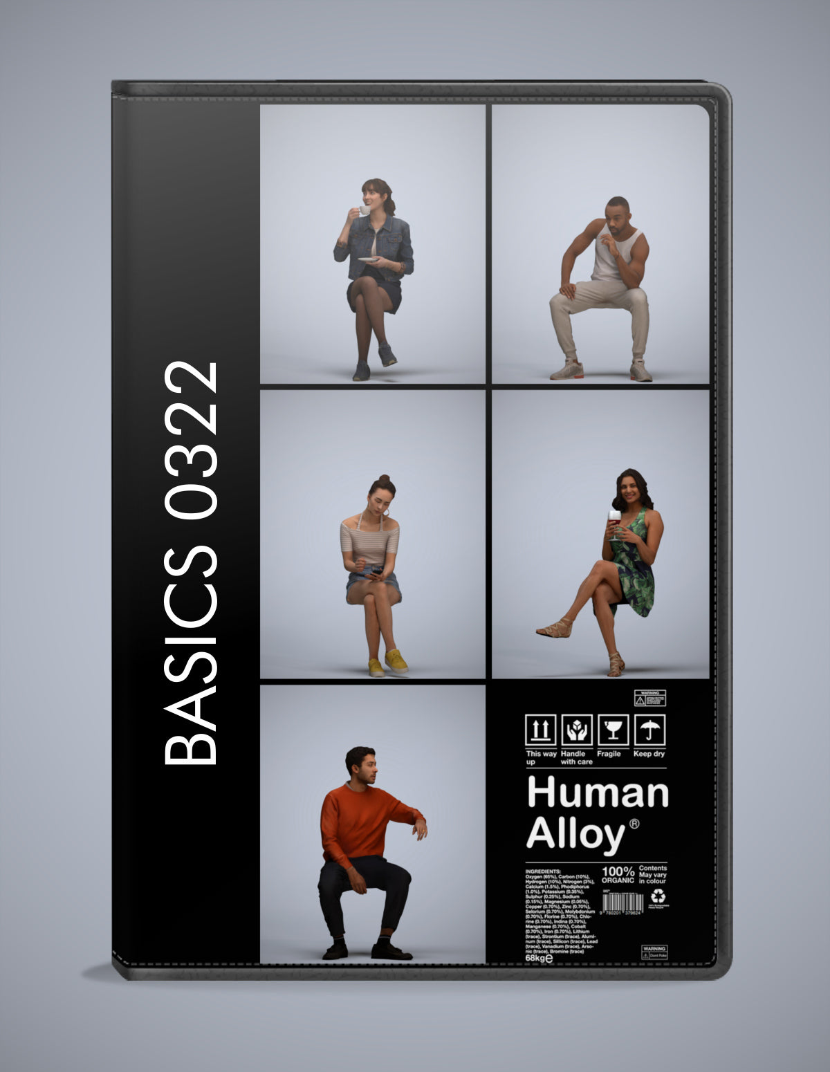 5 3D scanned people sitting, photorealistic archviz pack for Enscape and SketchUp