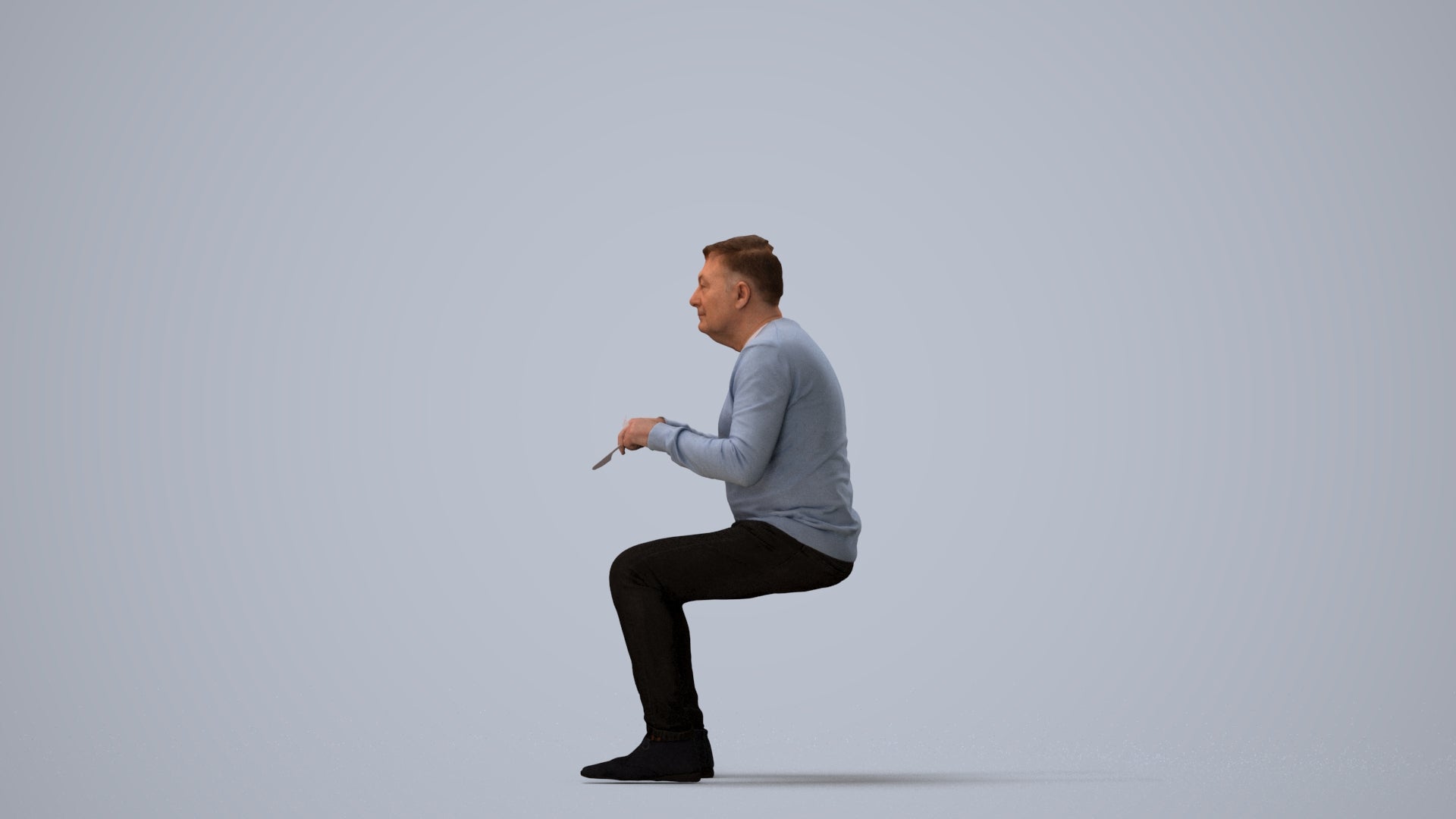 photogrammetry 3D man casual business, realistic human model archviz FBX, three-quarter view render