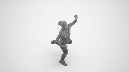 realistic 3D woman sport, scanned archviz people for Blender and 3ds Max, wireframe three-quarter view