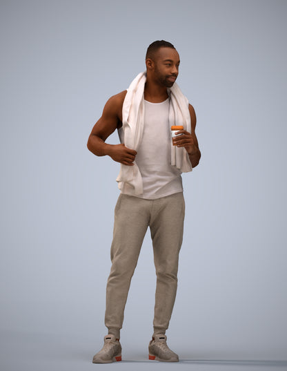 realistic 3D people man casual sport, render-ready for V-Ray and Corona, FBX OBJ