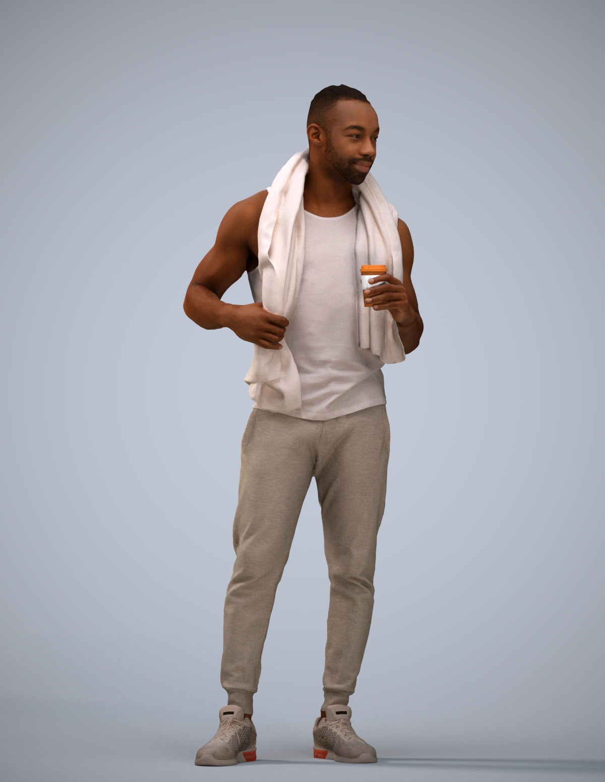 realistic 3D people man casual sport, render-ready for V-Ray and Corona, FBX OBJ