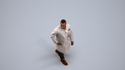 3D human model man medical, photogrammetry scanned person for archviz, back view render