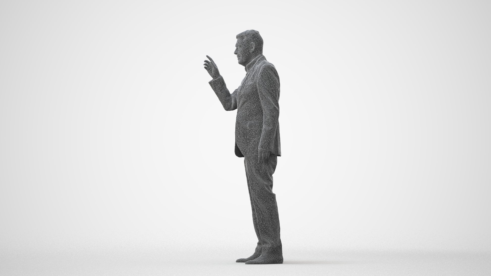 scanned 3D senior man business, photogrammetry people for Enscape and V-Ray, square thumbnail