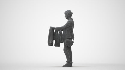 photogrammetry 3D senior woman business shopping, realistic human model archviz FBX, square thumbnail