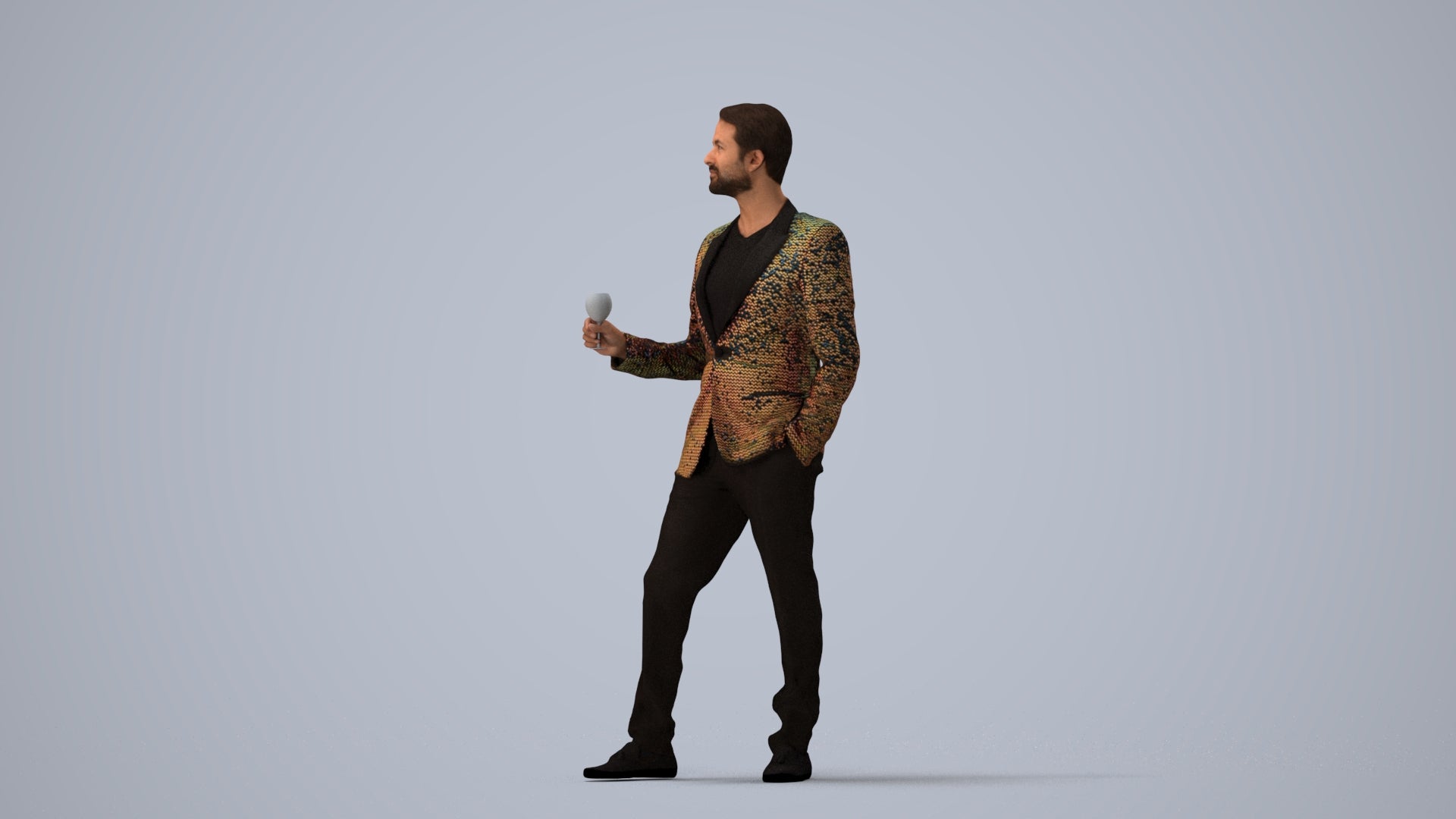 3D people model man formal formalaffairs, scanned human for 3ds Max rendering, three-quarter view render
