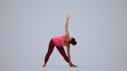 realistic 3D human woman sport, archviz people FBX OBJ for Blender, top-down view render