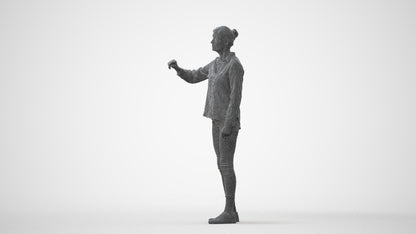 3D scanned senior woman standing casual, photorealistic archviz people for Enscape and SketchUp, square thumbnail