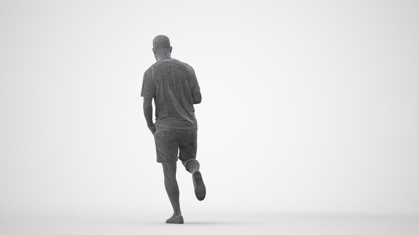 photogrammetry 3D man casual walking, realistic human model archviz FBX, square thumbnail