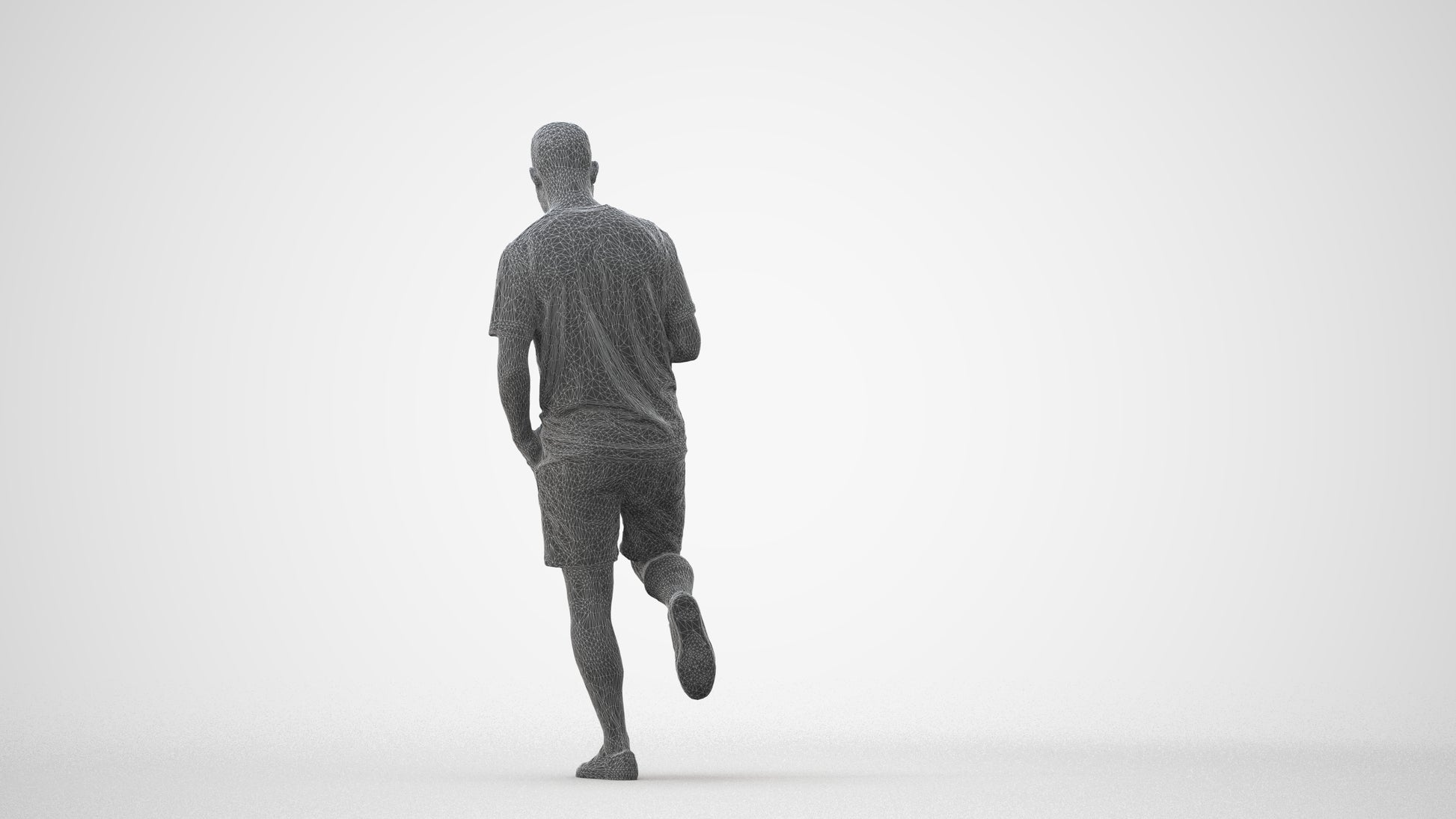 photogrammetry 3D man casual walking, realistic human model archviz FBX, square thumbnail
