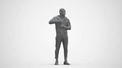 photogrammetry 3D man sport standing, realistic human model archviz FBX, three-quarter front view render
