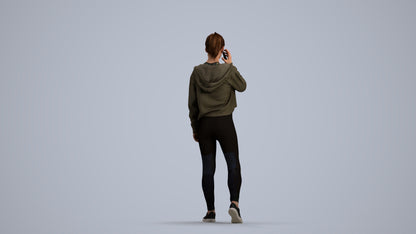 realistic 3D human woman sport, archviz people FBX OBJ for Blender, front view render