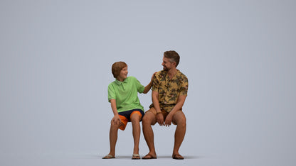 photogrammetry 3D boy kids, realistic human model archviz FBX, standing pose render