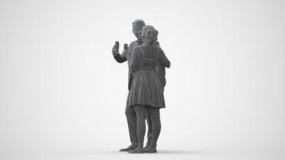 photogrammetry 3D woman formal couple, realistic human model archviz FBX, square thumbnail