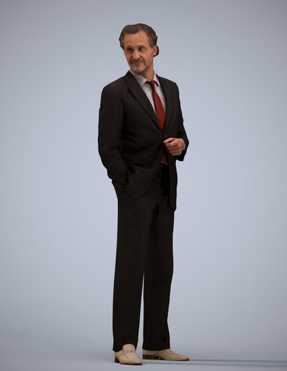 3D scanned man business, photorealistic archviz people for Enscape and SketchUp