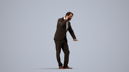 photogrammetry 3D man business, realistic human model archviz FBX, side view render