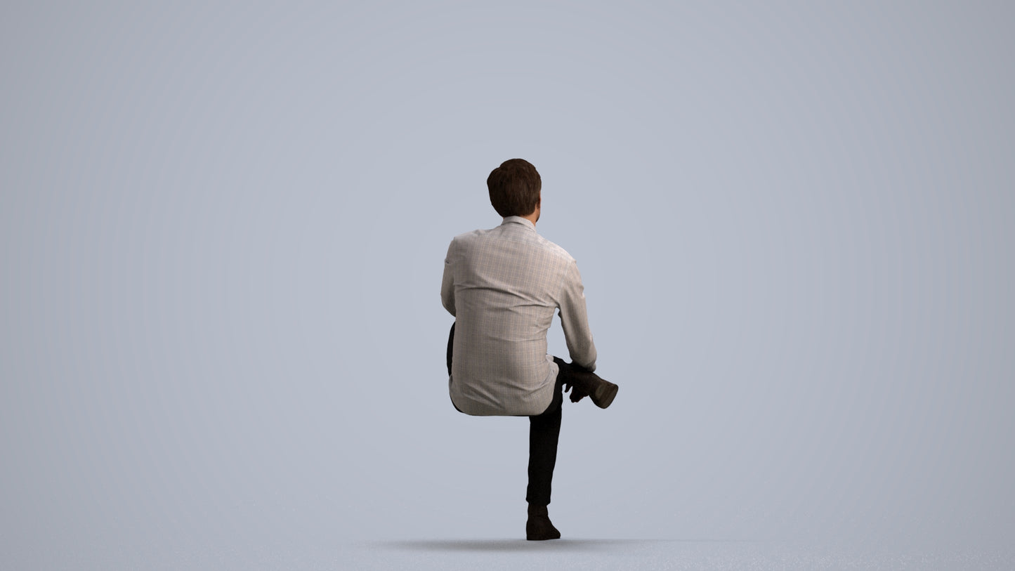 photogrammetry 3D man business, realistic human model archviz FBX, front view render