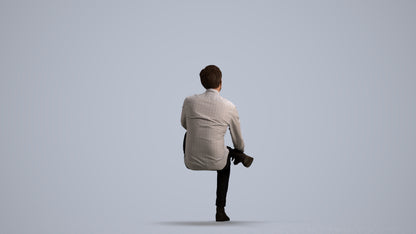 photogrammetry 3D man business, realistic human model archviz FBX, front view render