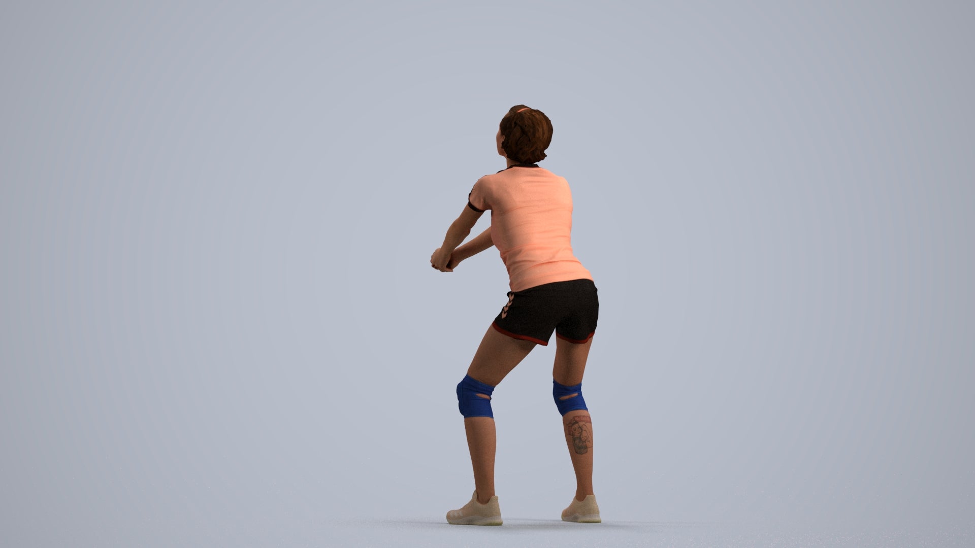 scanned 3D woman sport, photogrammetry people for Enscape and V-Ray, front view render