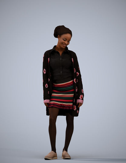 realistic 3D people woman casual standing, render-ready for V-Ray and Corona, FBX OBJ