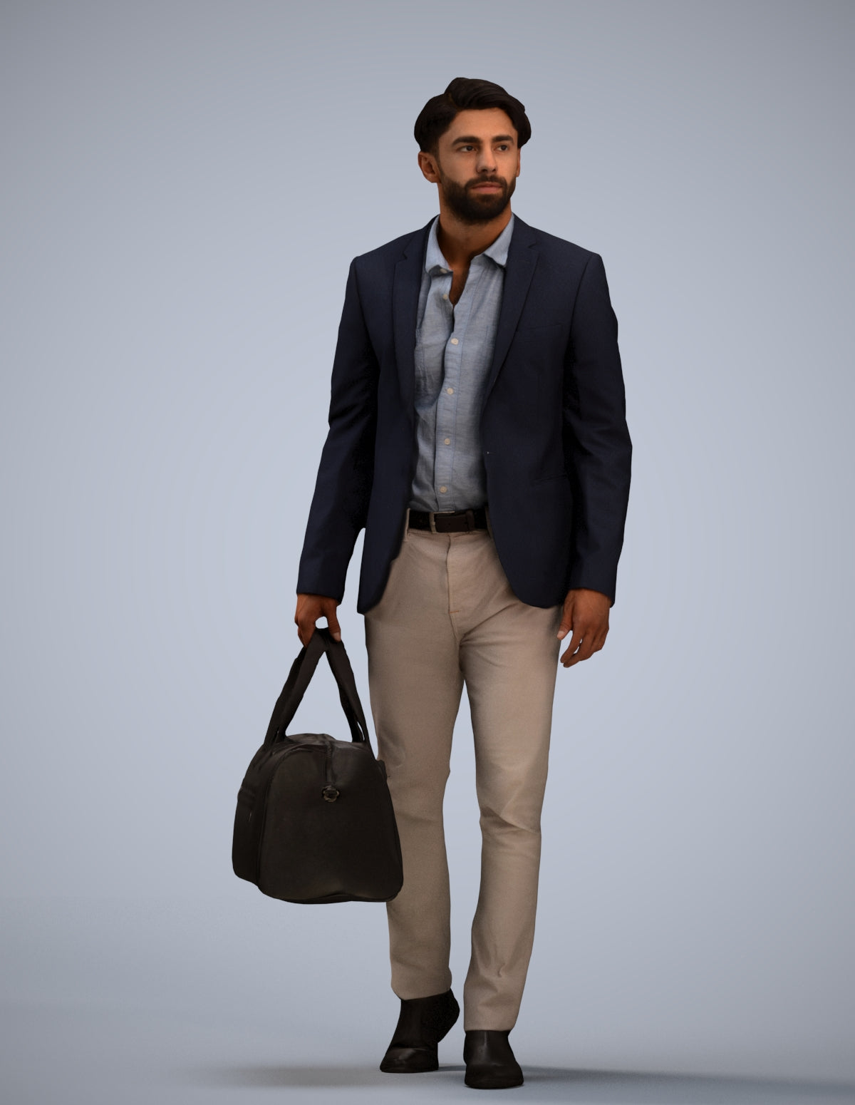 3D people model man business, scanned human for 3ds Max rendering