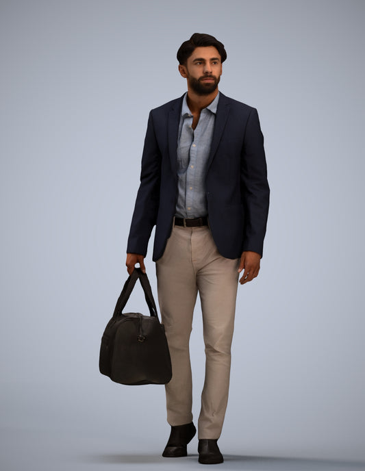 3D people model man business, scanned human for 3ds Max rendering
