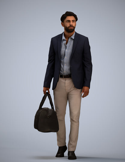 3D people model man business, scanned human for 3ds Max rendering
