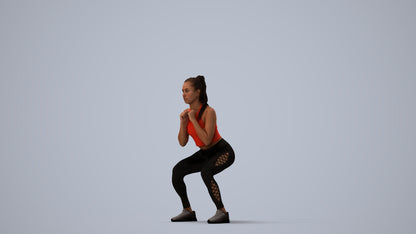 scanned 3D woman sport, photogrammetry people for Enscape and V-Ray, three-quarter view render