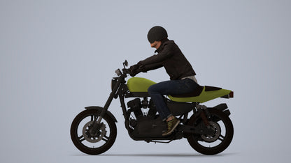 3D people model man casual cycling, scanned human for 3ds Max rendering, three-quarter view render
