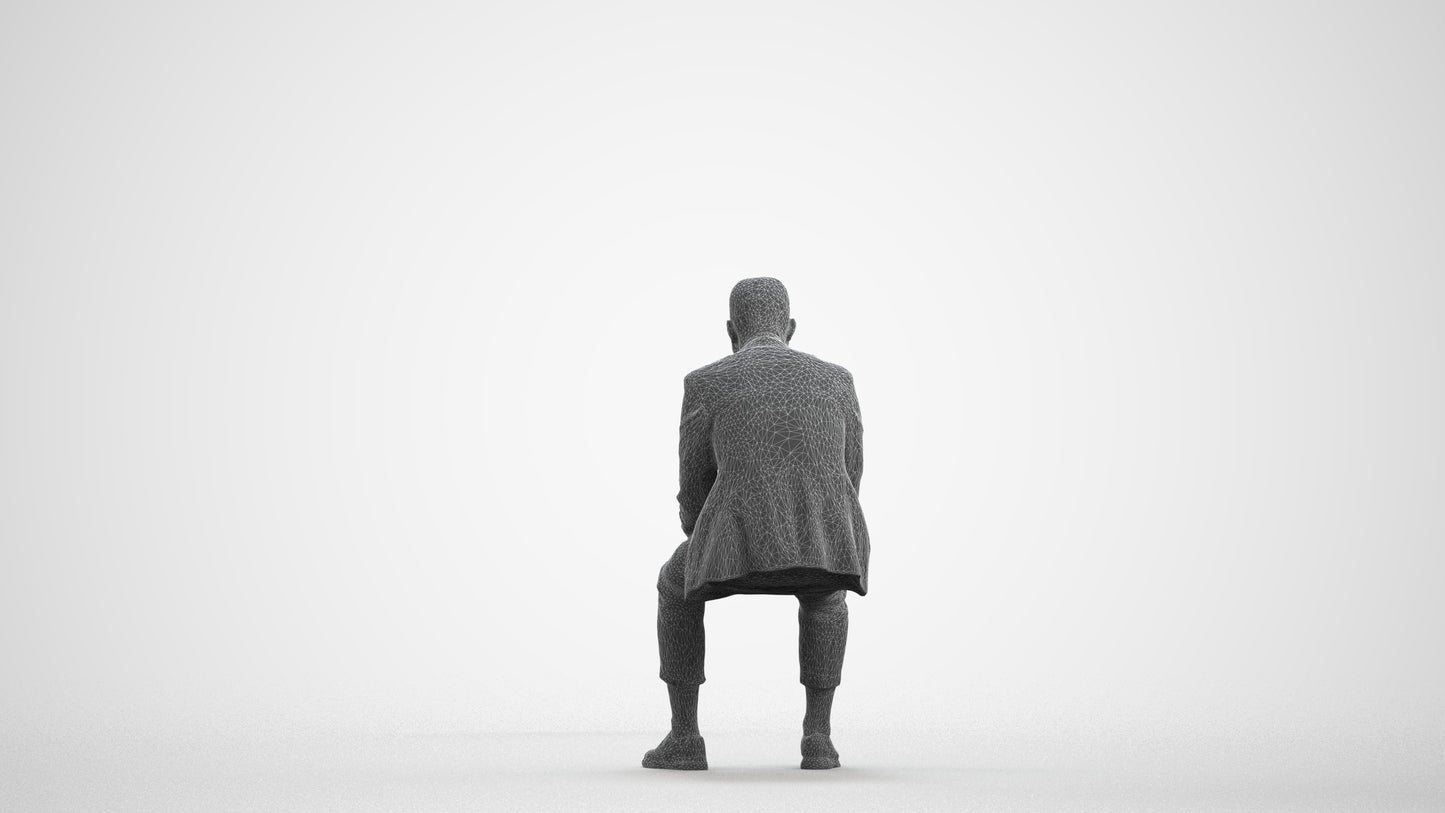 realistic 3D people man business, render-ready for V-Ray and Corona, FBX OBJ, wireframe front view