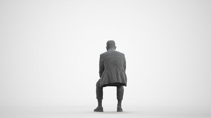 realistic 3D people man business, render-ready for V-Ray and Corona, FBX OBJ, wireframe front view