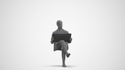 realistic 3D man business, scanned archviz people for Blender and 3ds Max, three-quarter front view render