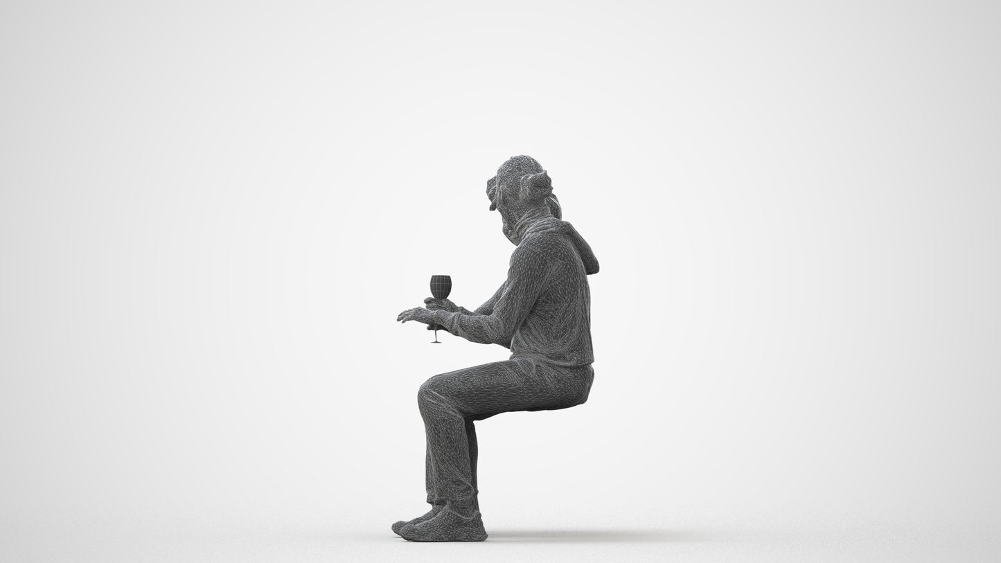 scanned 3D man casual couple, photogrammetry people for Enscape and V-Ray, square thumbnail