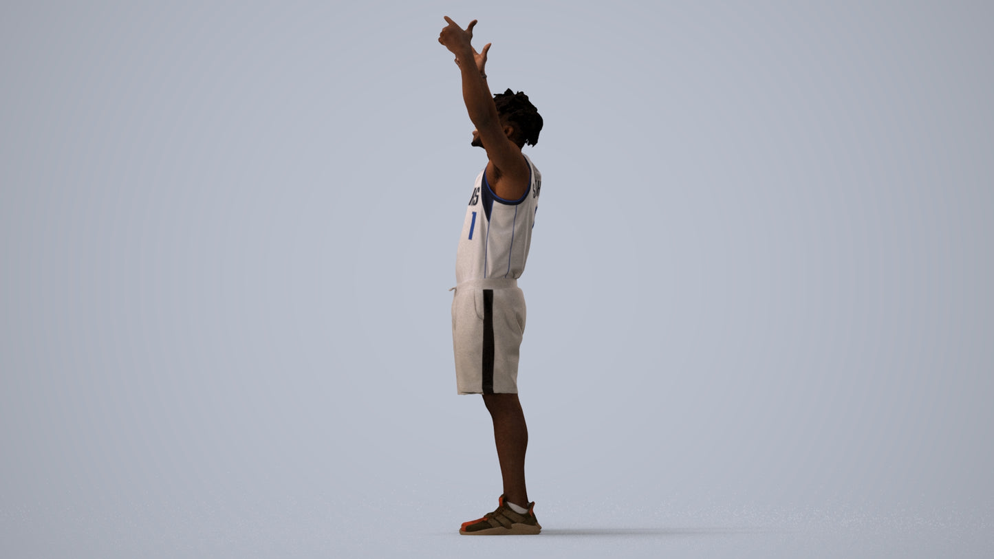 scanned 3D man sport, photogrammetry people for Enscape and V-Ray, three-quarter view render