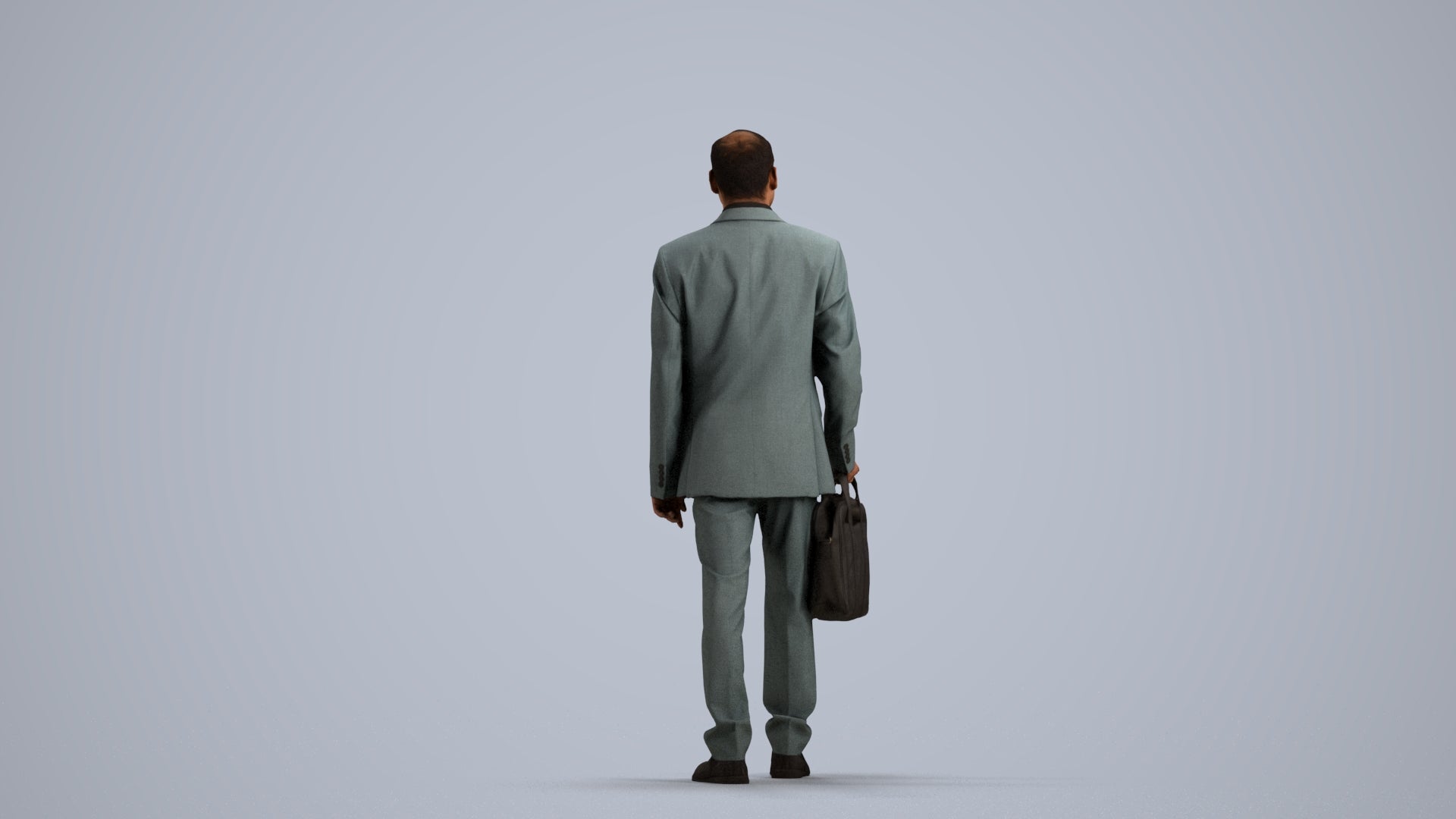 realistic 3D human man business, archviz people FBX OBJ for Blender, front view render