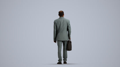 realistic 3D human man business, archviz people FBX OBJ for Blender, front view render