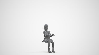 3D people model girl casual kids, scanned human for 3ds Max rendering, three-quarter front view render