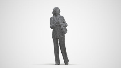 realistic 3D people senior woman business, render-ready for V-Ray and Corona, FBX OBJ, three-quarter front view render