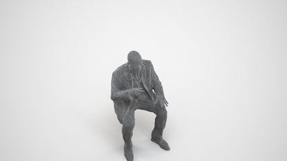 realistic 3D people man business, render-ready for V-Ray and Corona, FBX OBJ, wireframe three-quarter view