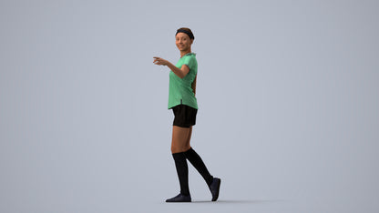 photogrammetry 3D woman sport, realistic human model archviz FBX, three-quarter view render