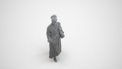 photogrammetry 3D woman casual walking, realistic human model archviz FBX, wireframe three-quarter view