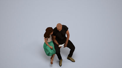 3D people model girl casual kids, scanned human for 3ds Max rendering, back view render