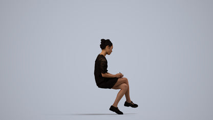 photogrammetry 3D woman business, realistic human model archviz FBX, side view render