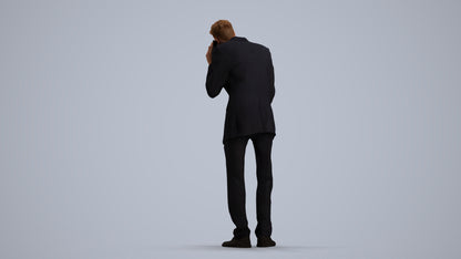 3D scanned man business, photorealistic archviz people for Enscape and SketchUp, front view render